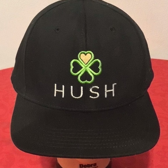 IVORY Headwear “HUSH” Shamrock Sewn Logo Black Snapback Dad Hat Baseball Cap New - Picture 2 of 6